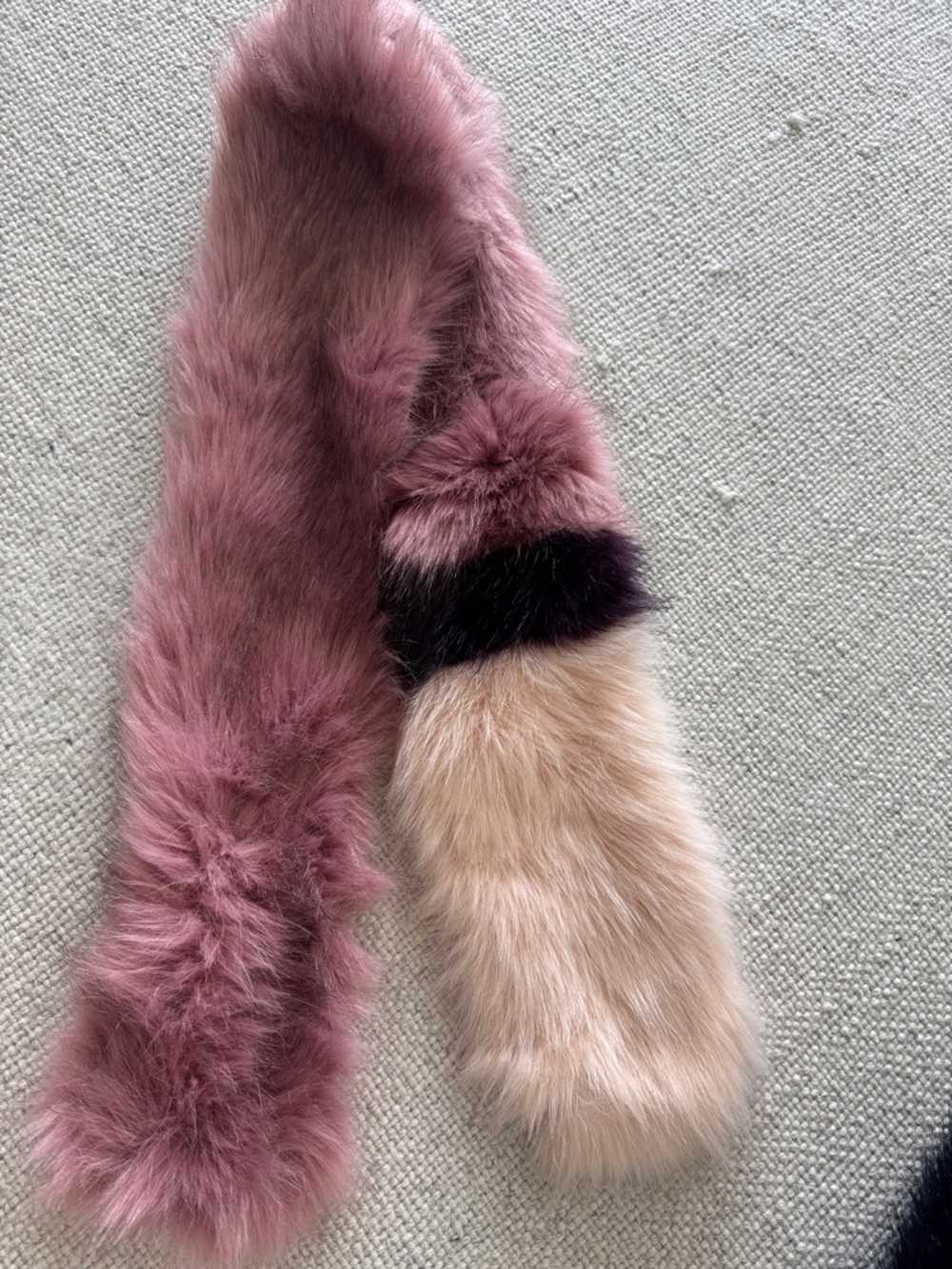 Free people Plush Pink & Blush Faux Fur Scarf with Contrast Trim